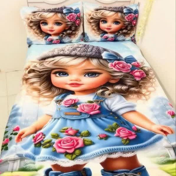 ست رو تختی تک نفره سه بعدی کودک دخترانه